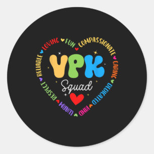 Vpk Squad First Day Of Vpk Back To School  Classic Round Sticker