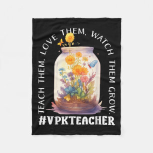 Vpk Teacher Grow Flower Garden Fleece Blanket