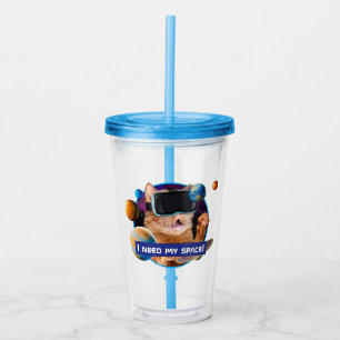 VR Cat In Space Acrylic Tumbler