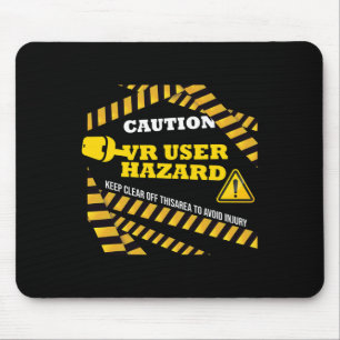 Vr Console Virtual Reality Caution Hazard Pc Nerd  Mouse Pad