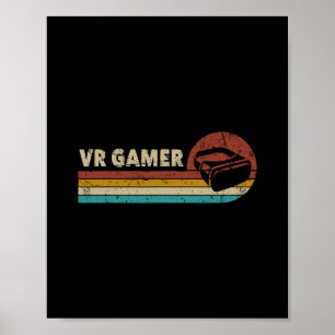 Vr Gamer Vintage Video Games For Boys Men Funny Re Poster