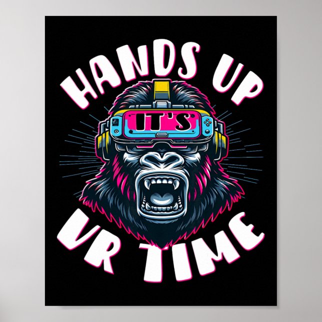 Vr Gamer Vr Player Virtual Reality Vr Game Video G Poster (Front)