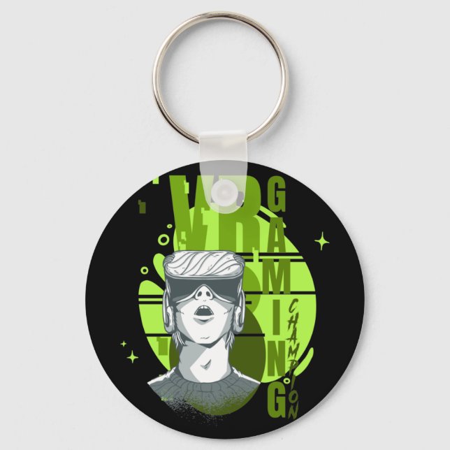 VR Gaming Champion, Best Virtual Reality Player Key Ring (Front)