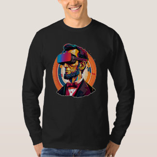 VR Headset Abraham Lincoln Video Game Virtual Real T-Shirt