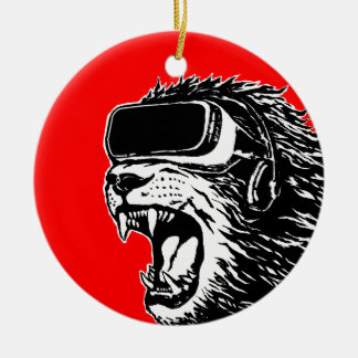VR Lion Ceramic Tree Decoration