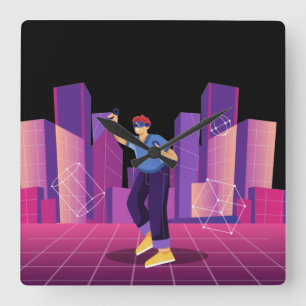 VR Sport  Square Wall Clock