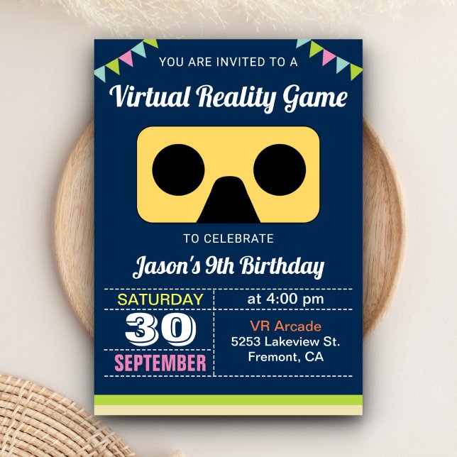 VR Virtual Reality Kids Birthday Party Invitation (Creator Uploaded)