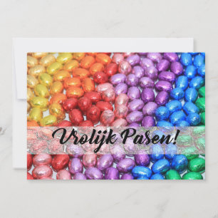 Vrolijk Pasen Chocolate easter eggs Holiday Card