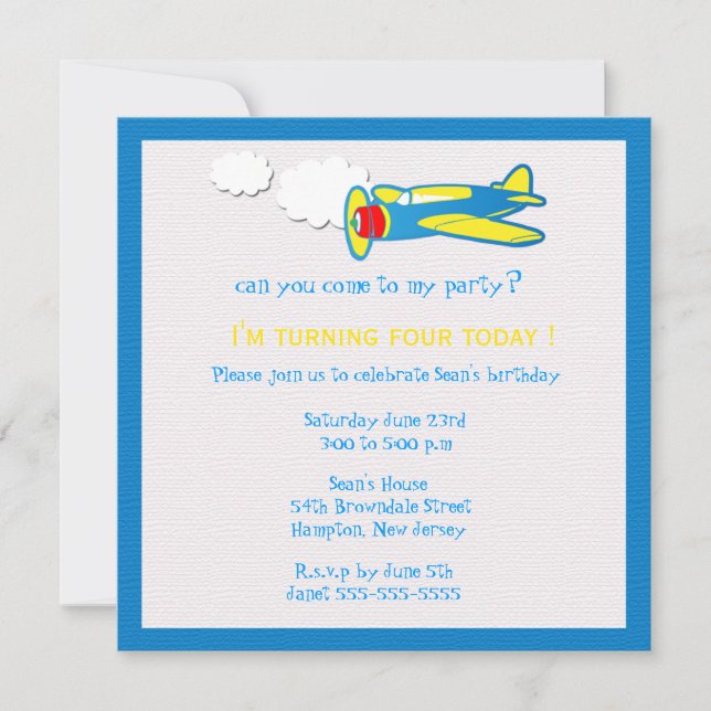 Vroom.... Birthday party invites (Front)