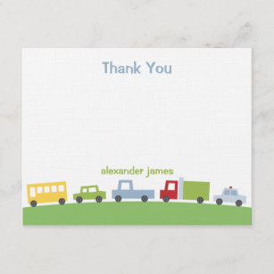 Vroom Vroom Cars Thank You Notes