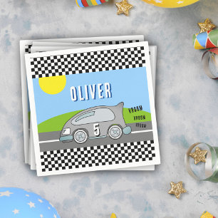 Vroom Vroom Racing Car Road Boy Birthday Party Napkin