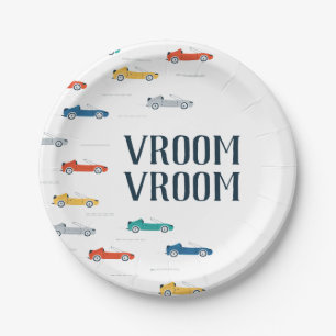 Vroom Vroom Transportation Paper Plate