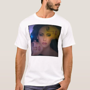 Vrouw rand donker kleur T-Shirt