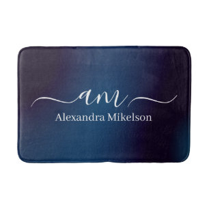 VSimple Modern Monogram pink Minimalist Bath Mat