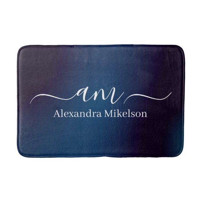 VSimple Modern Monogram pink Minimalist Bath Mat (Front)