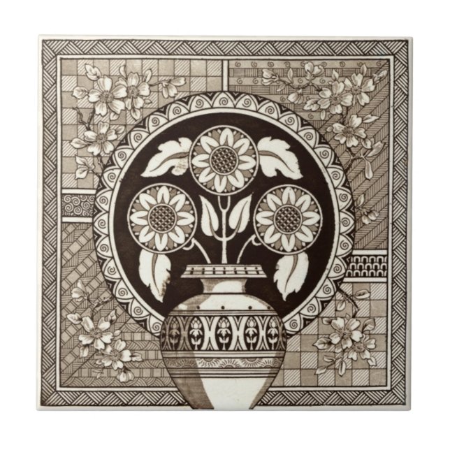 VT0007 Reproduction Antique Transferware Tile (Front)