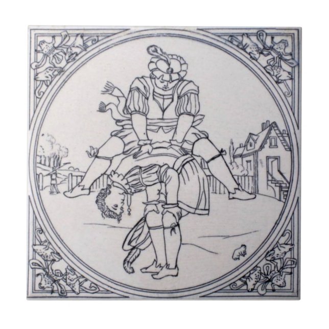 VT0095 Reproduction Antique Transferware Tile (Front)