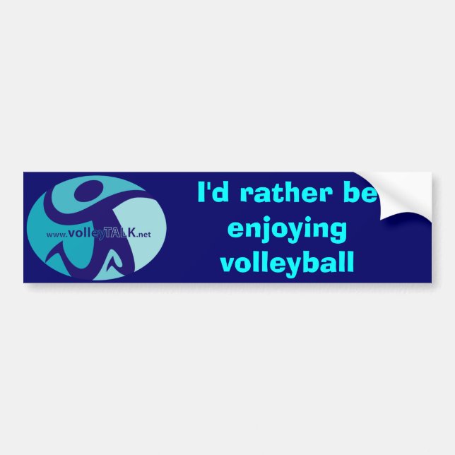 VT_Symbol, I'd rather be enjoying volleyball Bumper Sticker (Front)