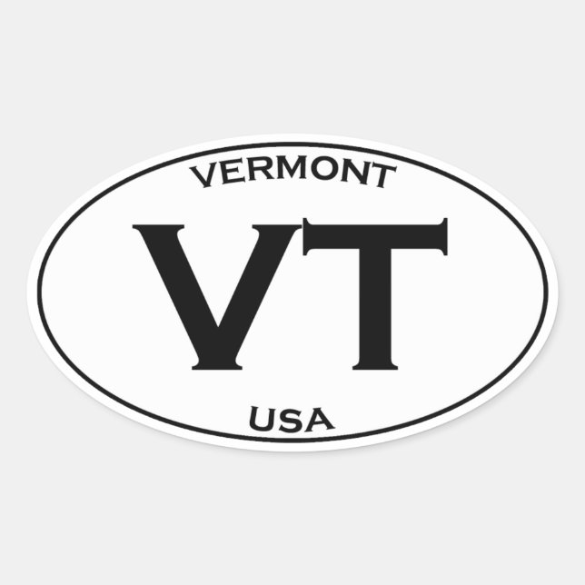 VT - Vermont USA Oval Logo Sticker (Front)