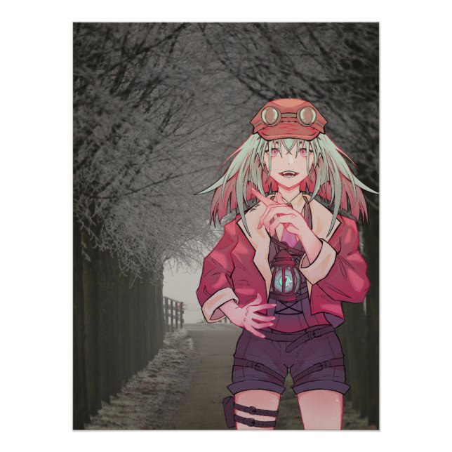 VTuber winter, road. Poster (Front)