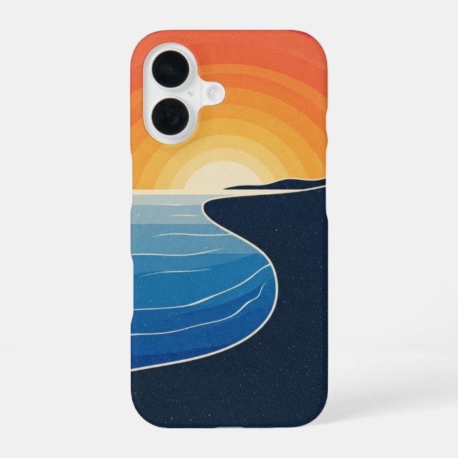 Vue Vintage de Falaises Maritimes iPhone 16 Case (Back)