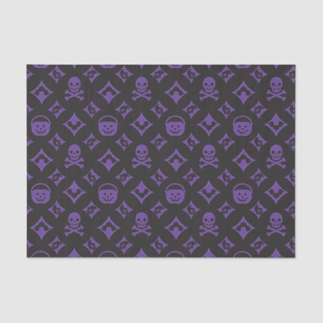 Vuitton! Designer Halloween LG in purple Tissue Paper (Front)