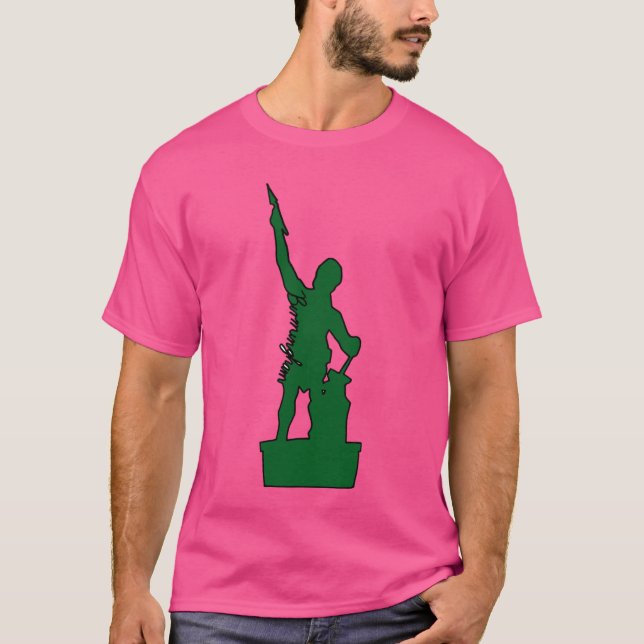 Vulcan Birmingham Alabama Green T-Shirt (Front)