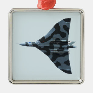 Vulcan bomber in flight metal tree decoration