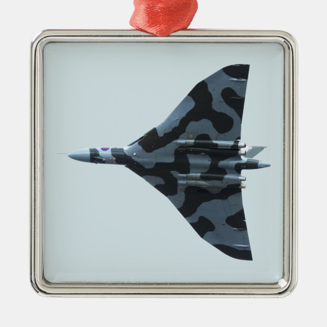Vulcan bomber in flight metal tree decoration (Front)