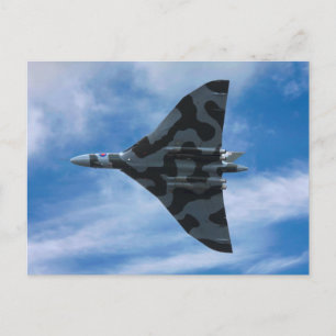 Vulcan bomber in flight postcard