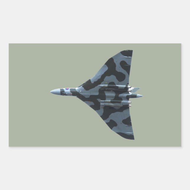 Vulcan bomber in flight rectangular sticker (Front)