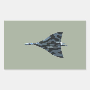 Vulcan bomber in flight rectangular sticker