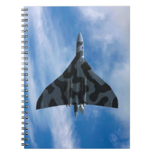 Vulcan bomber in flight spiral notebook