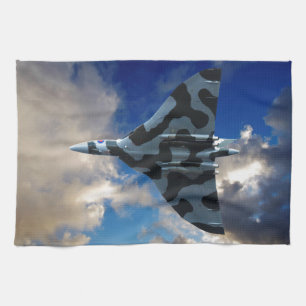 Vulcan bomber in flight tea towel