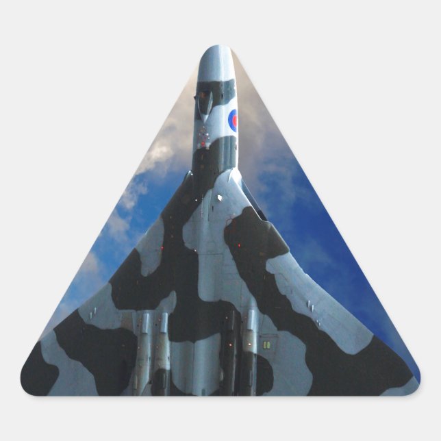 Vulcan bomber in flight triangle sticker (Front)