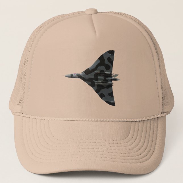 Vulcan bomber in flight trucker hat (Front)