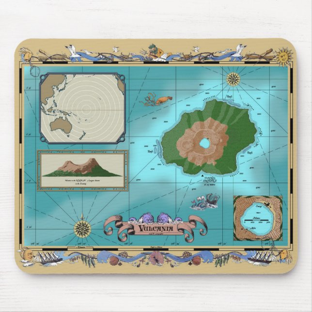 Vulcania Map Mouse Pad (Front)