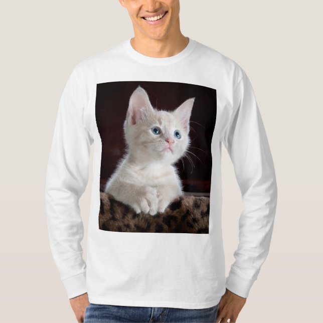 Vulnerable White Kitten T-Shirt (Front)