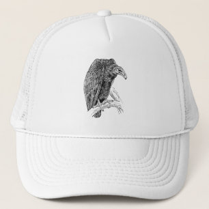 Vulture Bird Realistic Sketch Trucker Hat