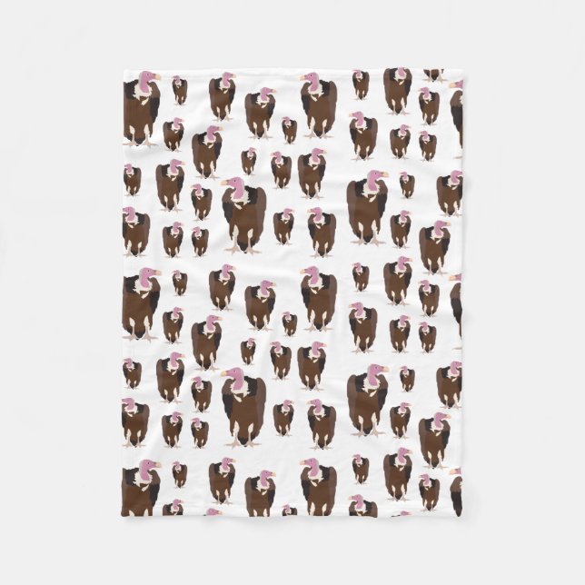 Vulture Birds Pattern  Fleece Blanket (Front)