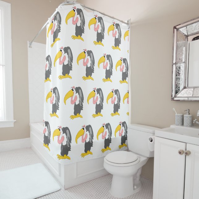 Vulture Design Shower Curtain (In Situ)