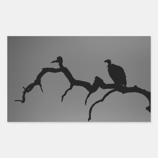 Vulture Silhouette Rectangular Sticker (Front)