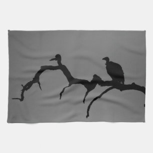 Vulture Silhouette Tea Towel