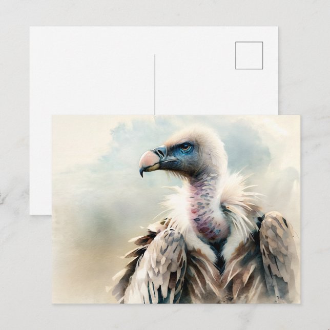 Vulture Watercolor Portrait Postcard (Front/Back)