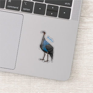 Vulturine guineafowl bird cartoon illustration