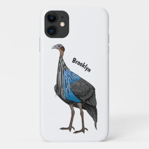 Vulturine guineafowl bird cartoon illustration Case-Mate iPhone case