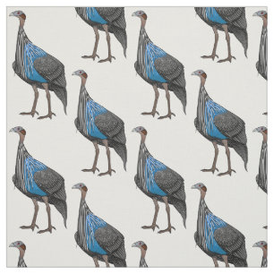 Vulturine guineafowl bird cartoon illustration fabric