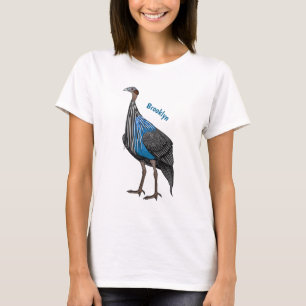 Vulturine guineafowl bird cartoon illustration T-Shirt