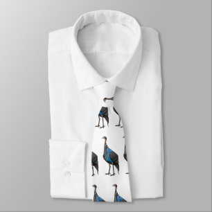 Vulturine guineafowl bird cartoon illustration  tie