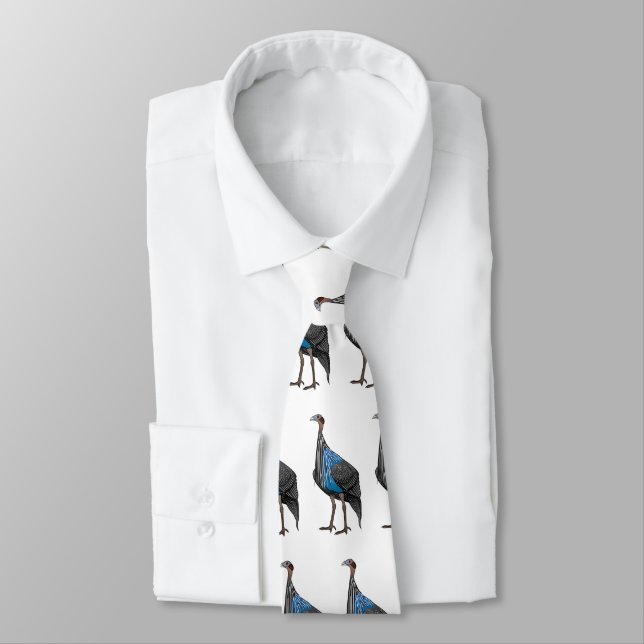 Vulturine guineafowl bird cartoon illustration  tie (Tied)